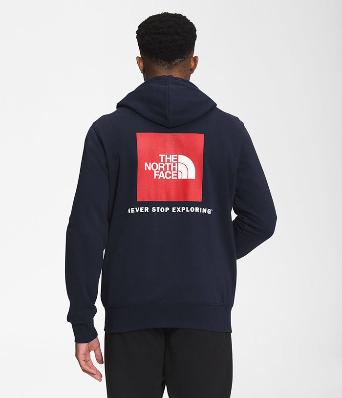 The North Face Hoodie Box NSE Pullover Navy - Mens - Thailand MPOGU-6342